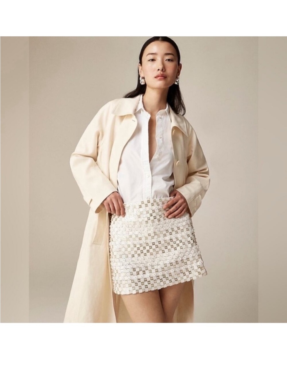 J.Crew Collection embellished mini skirt with floral appliqué